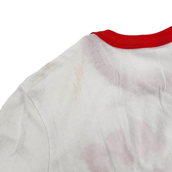 Bad Ass Babes Club T-Shirt Alternative Apparel White Graphic Red Ringer Tee M - Picture 5 of 9